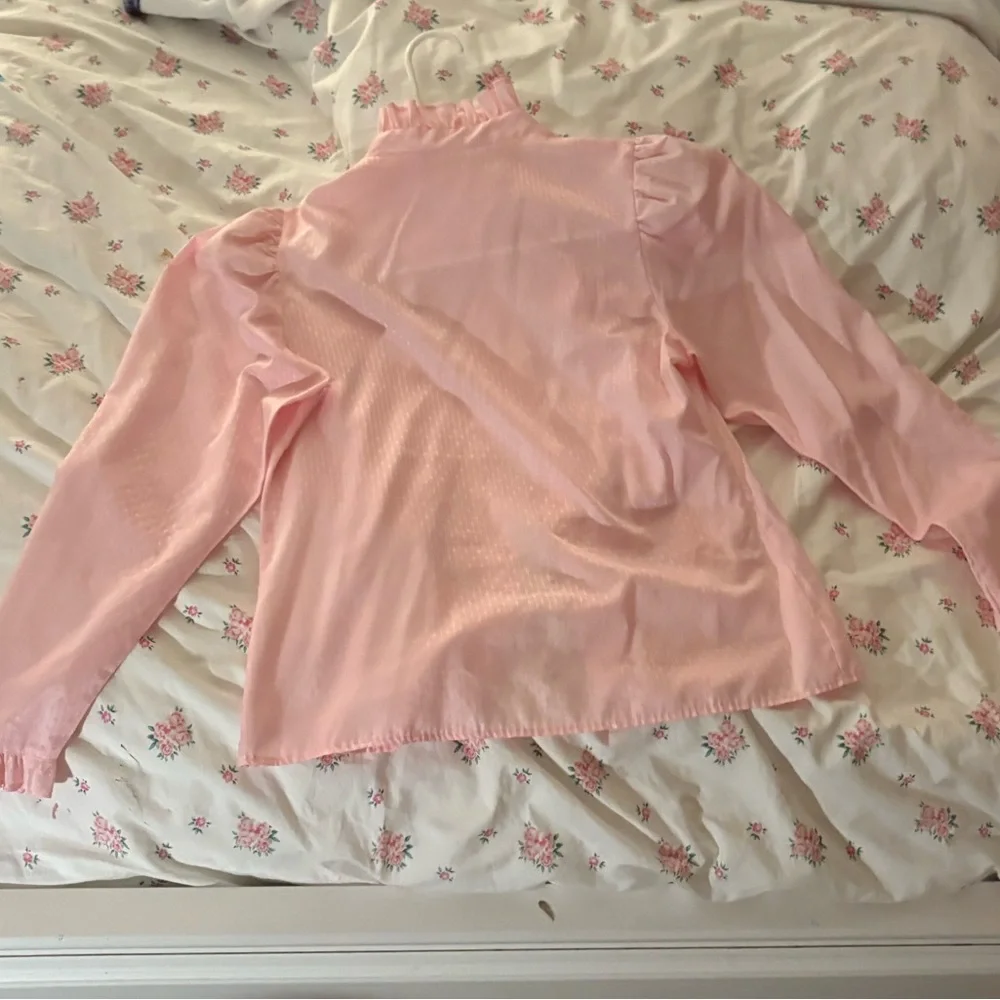 Pink Ruffled Button-Up Blouse - Picture 2 of 2